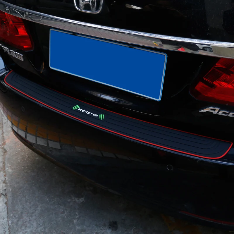 90 × 7,3 см накладка багажника автомобиля Задний бампер протектор резиновый порог пластина универсальный для BMW Volvo Chevrolet Nissan Skoda Peugeot Audi BYD - Цвет: Прозрачный
