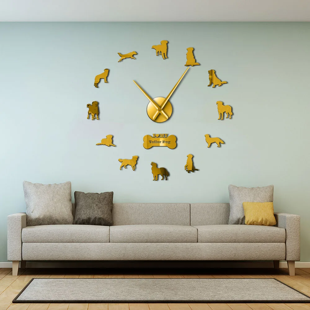 Nova Scotia Duck Tolling Retriever Dog Orologio Da Parete Gigante Orologio Toller Dog Soggiorno Wall Art Home Decor Negozio Di Animali Regalo Per Gli 