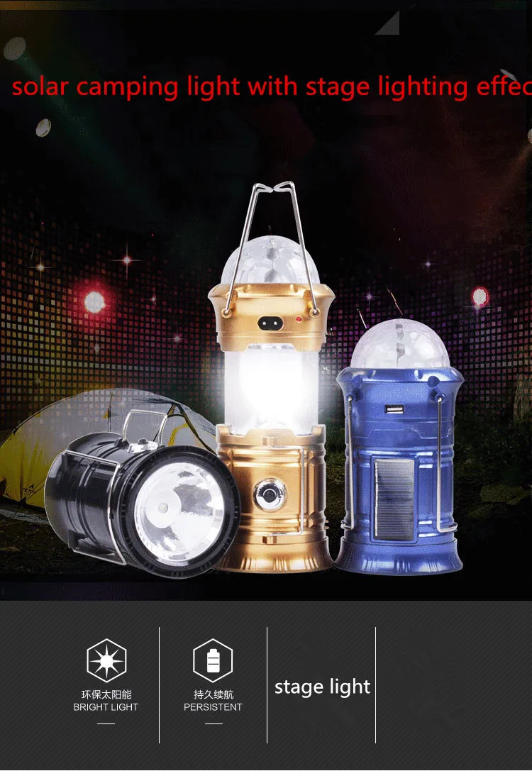 Stage Lighting Effect Outdoor Light Telescopic Portable Led Camping