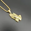 Hip Hop – collier de prière pour hommes, en acier inoxydable, couleur or, grande prière, bijou ► Photo 2/6