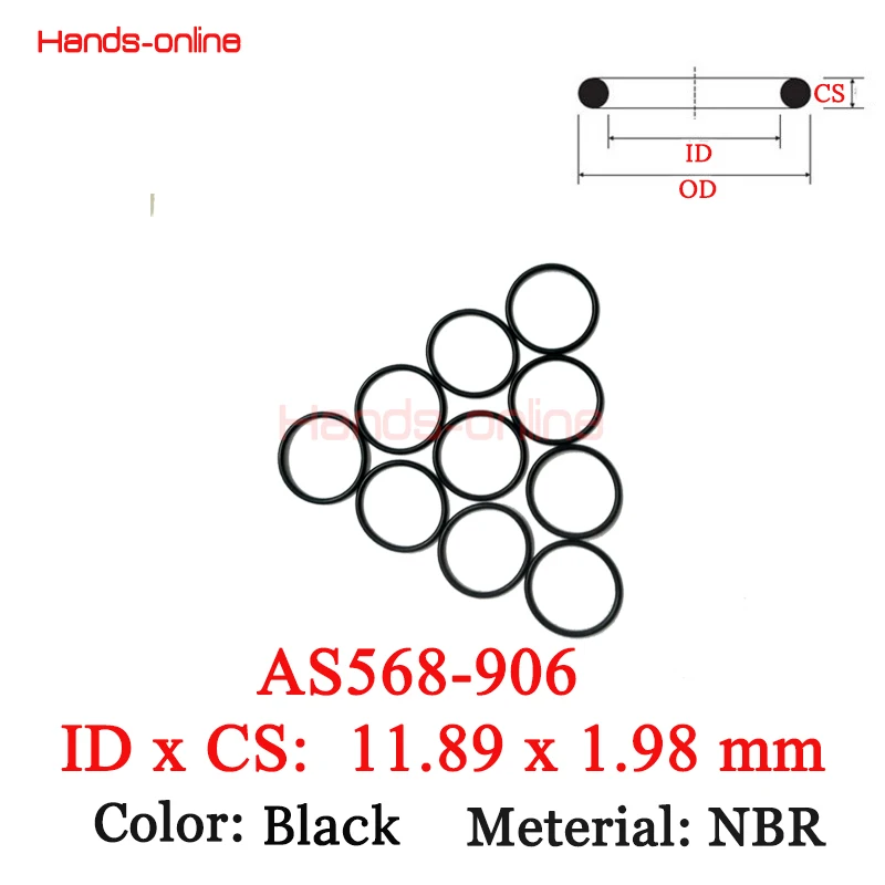 10x AS568 906 Oil Resistant NBR Nitrile Butadiene Rubber O Ring Sealing