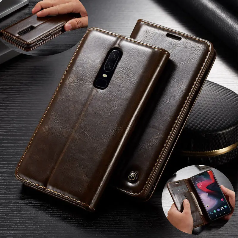 

For OnePlus 1+ 6 3T 1+3 CASEME Flip Retro Leather case Magnetic Wallet Slim Stand Cover Card Slot
