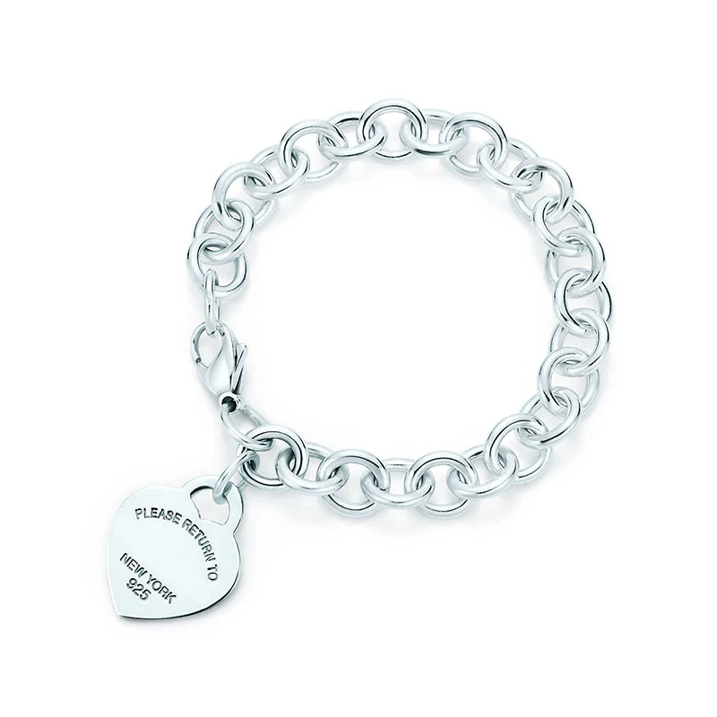 

Kaliyah 100% Heart -shaped Roadblock Silver Bracelet Sterling Diy Present Bracelet Jewels From Fashion Factory Shops