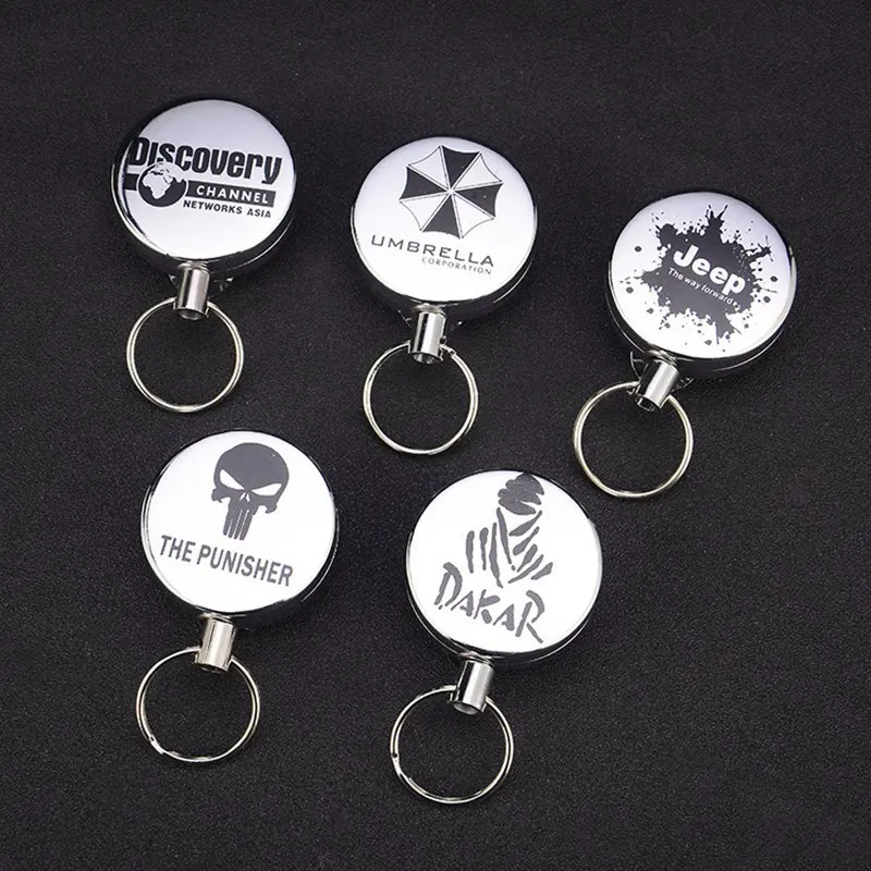 

5 Styles Fly Fishing Tackle Boxes Retractor Tools Badge Holder Retractable Key Chain Ring Fishing Accessories