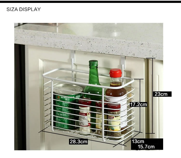 ORZ Металл над дверью корзина для хранения практичный кухонный шкаф ящик Органайзер дверная вешалка корзина для хранения с крюком