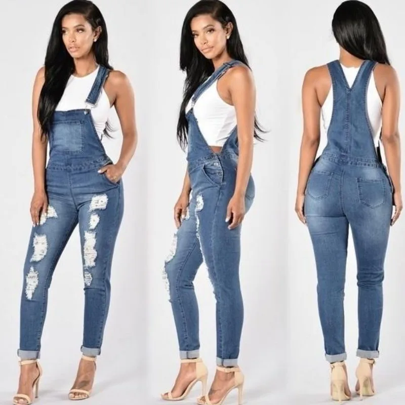 Fashion Women Jumpsuits Jeans Bodysuits Rompers Hole Bib Overall Ripped Denim Plus Size Trouser combinaison femme Pants women Fashion Women Jumpsuits Jeans Bodysuits Rompers Hole Bib Overall Ripped Denim Plus Size Trouser combinaison femme Pants women
