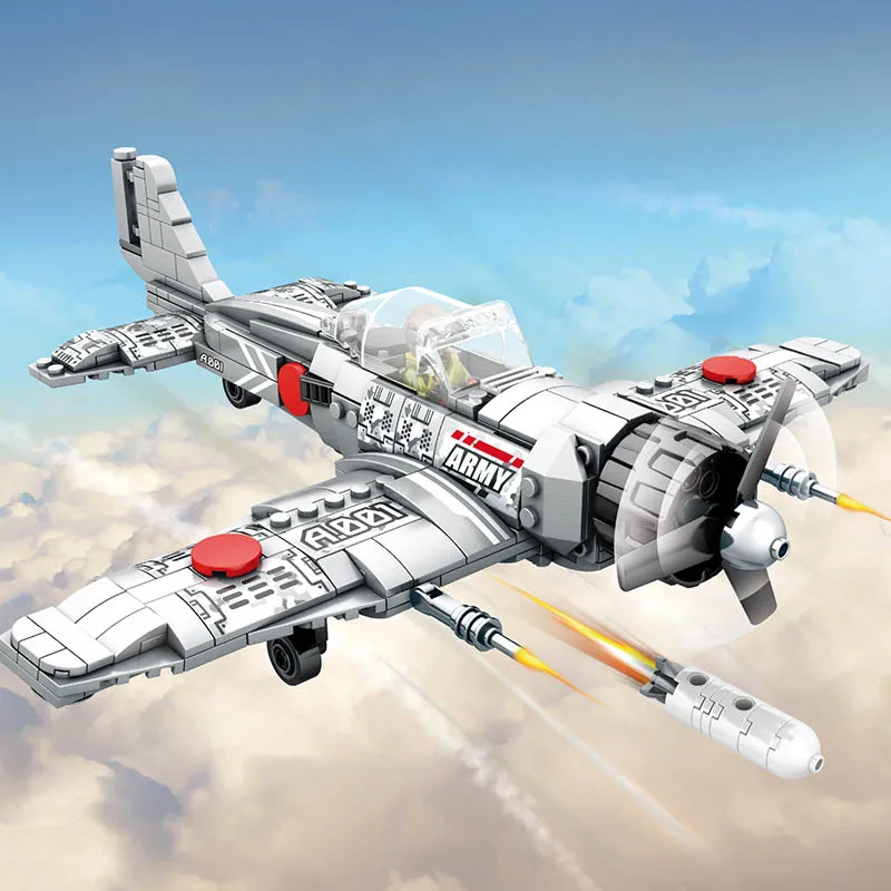 A6M Zero Fighter Building Block 432pcs Compatible Legoingly weapon Ww2 Military Vehicle Brick Toys for children