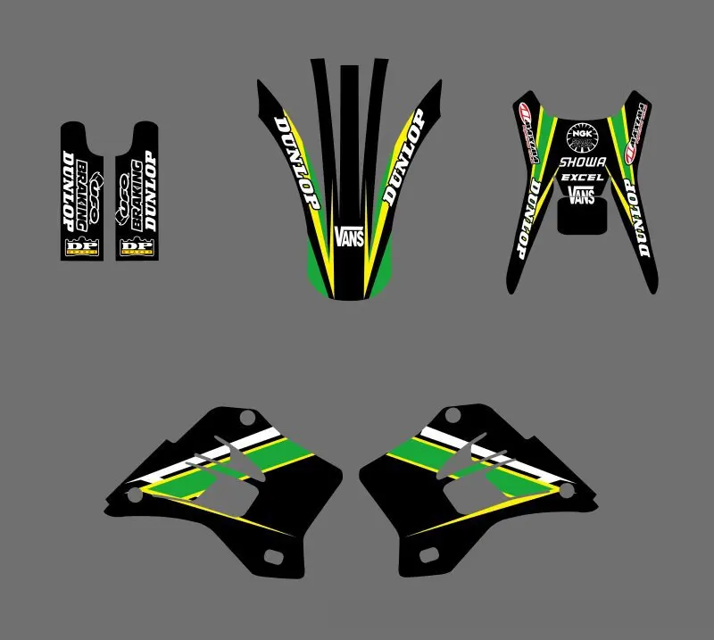 Motorcycle Team Graphics Background Decal Sticker Kit for Kawasaki KDX200 KDX220 KDX 200 220 1995 1996 1997 1998 1999-2008