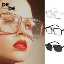 Новые прозрачные очки в оправе, сетчатые красные квадратные плоские зеркальные модные большие солнцезащитные очки в европейском и американском стиле