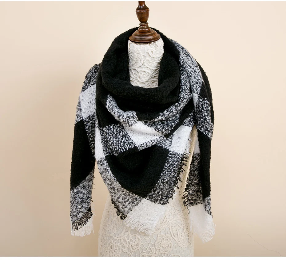 Квадратный кашемировый зимний шарф женский теплый платок Foulard Femme бандана пашминовый палантин пончо шейный платок женский шарф для дам