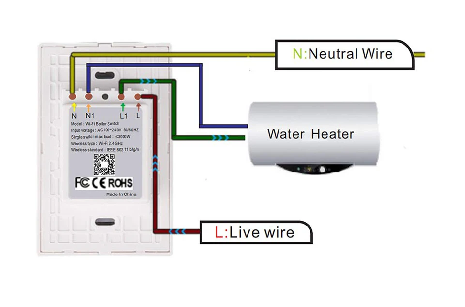 Lonsonho Wifi умный водонагреватель котел Переключатель ЕС США Сенсорная панель Переключатель Tuya Smart Life приложение работает с Alexa Google Home
