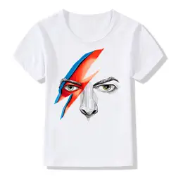 Мальчик и девочка печати Рок Боуи David Bowie Зигги Стардаст винтажные модные футболка детские футболки топы детская одежда, HKP515