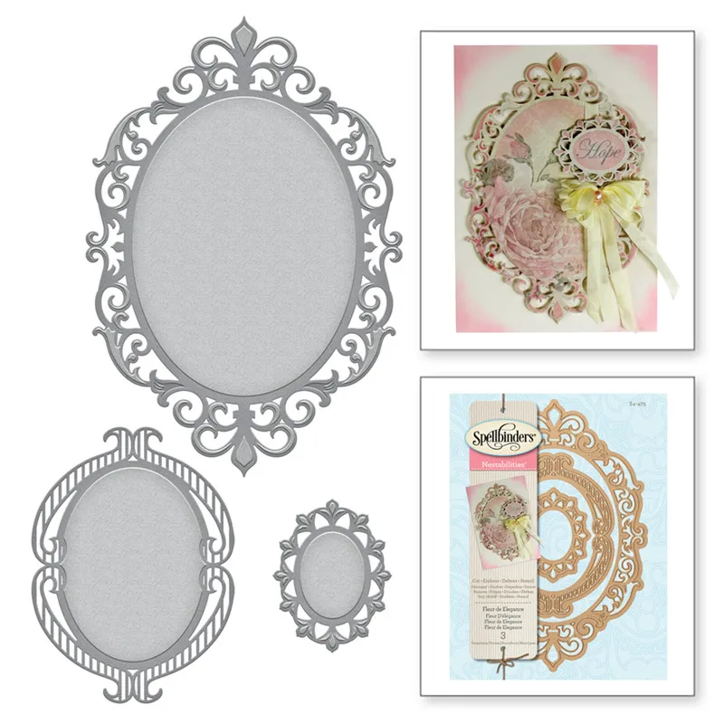

Bi fujian 3pcs Mirror Frame 2019 NEW METAL CUTTING DIES DIY Scrapbook PAPER CRAFT card album gift present knife mold art cutter