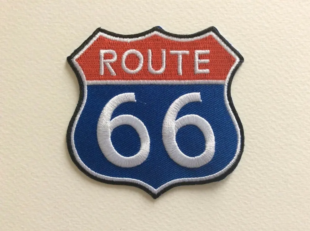 

Route 66 Logo Patch Factory custom embroidered badge IVY-LOVING Craft PATCH 8.3*8.3CM