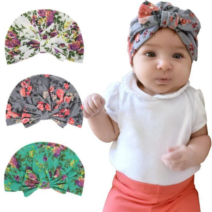 Baby girls Turban Hat Newborn Girls India Hat Kids Beanie Soft Turban