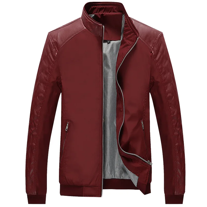 

Fashion Coat New Spring Autumn Men's Jackets Casual Coats Solid Color Mens Brand Clothing Stand Collar Male Bomber Jackets SA442