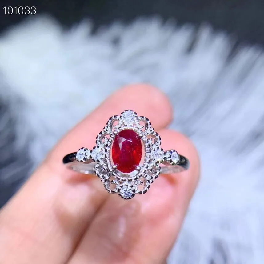 

fashion Ruby gemstone ring with silver