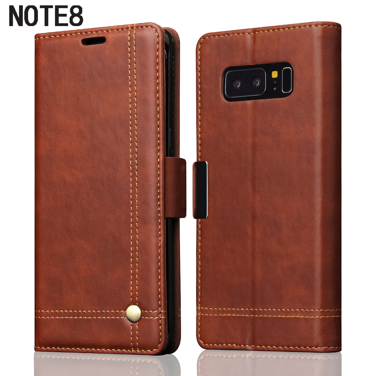 3 Colors Top Quality Leather cover flip phone case for Samsung Galaxy Note 8 wallet Card pocket