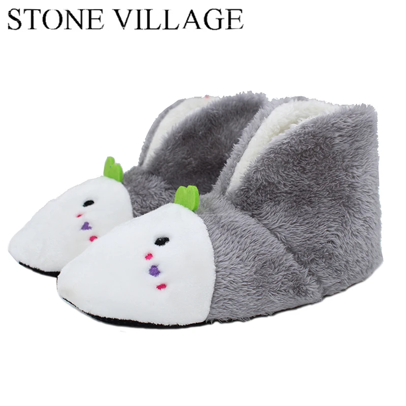 

5 Colors 2018 Plush Warm Home Slippers Winter Comfortable Indoor Soft Fur Slippers Animal Print Cartoon Cute Women Slippers