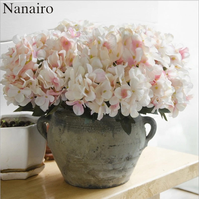 

Spring Artificial Flower Silk Hydrangea Bouquet Christmas Wedding Vase Table Arrangement Home Decoration Cheap Fake flowers