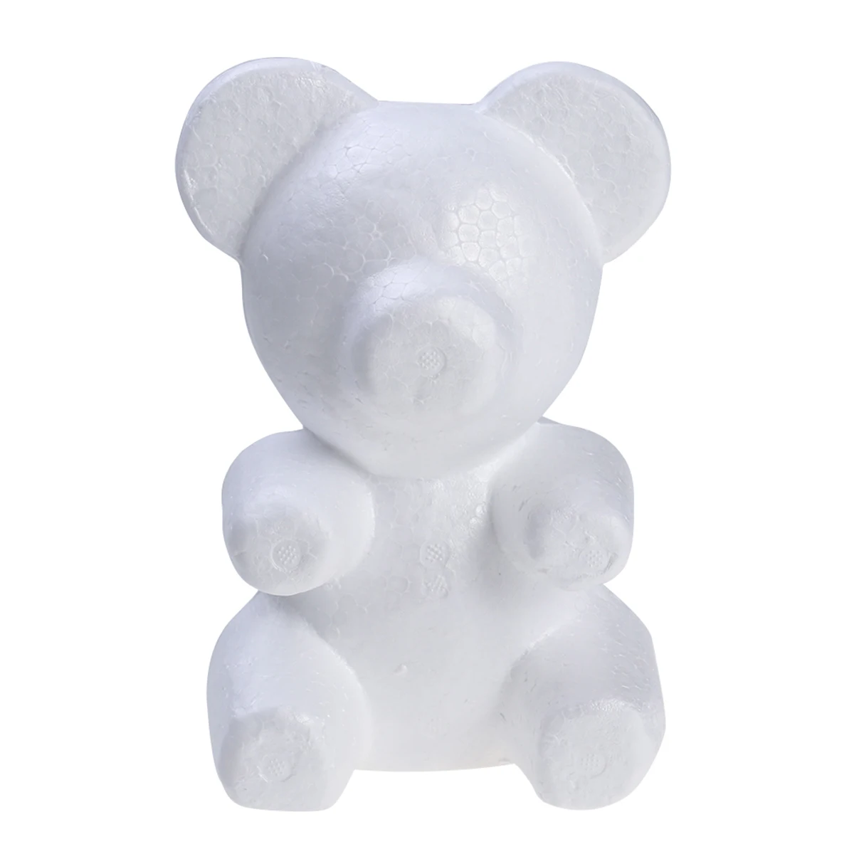 DIY пенополистирол пенопласт белая пена медведь форма искусственный цветок голова Роза Тедди вечерние украшения свадьбы - Цвет: Foam Bear 1