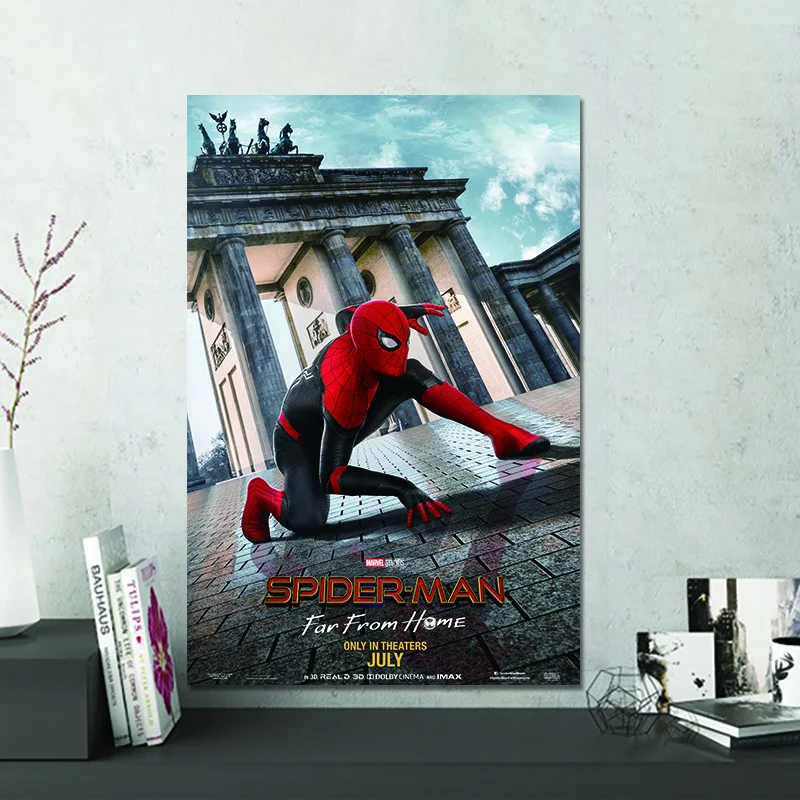 Человек-паук: вдали от дома плакат Марвел постеры с супергероями и принтами картины для спальни домашний декор шелковое искусство стены