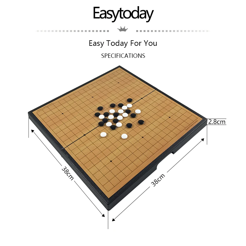 Easytoday Go Game Chess Set High Quality Plastic Folding Chess Board Magnetic Chess pieces Children Go Game Entertainment Weiqi