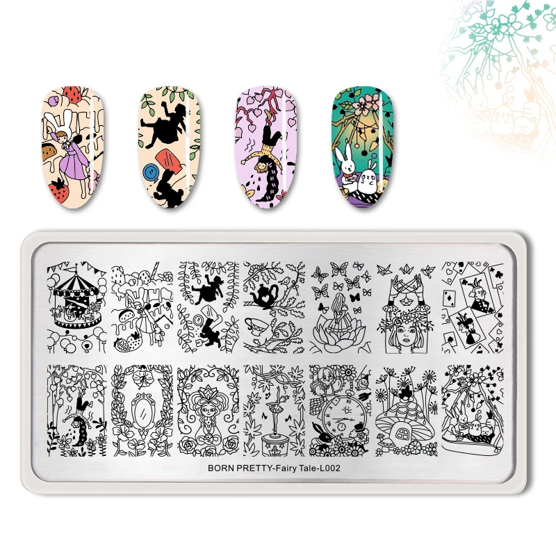 

BORN PRETTY Nail Art Stamping Plates Flower Butterfly Pattern Stamping Template Stainless Steel Stencil Manicure Tool Fairy Tale