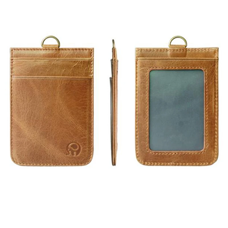 

PU Leather Credit Card Holder Hang Neck Card Case Driving Licence Wallet Bus Card Pack Office ID Pocket Document Card Cover