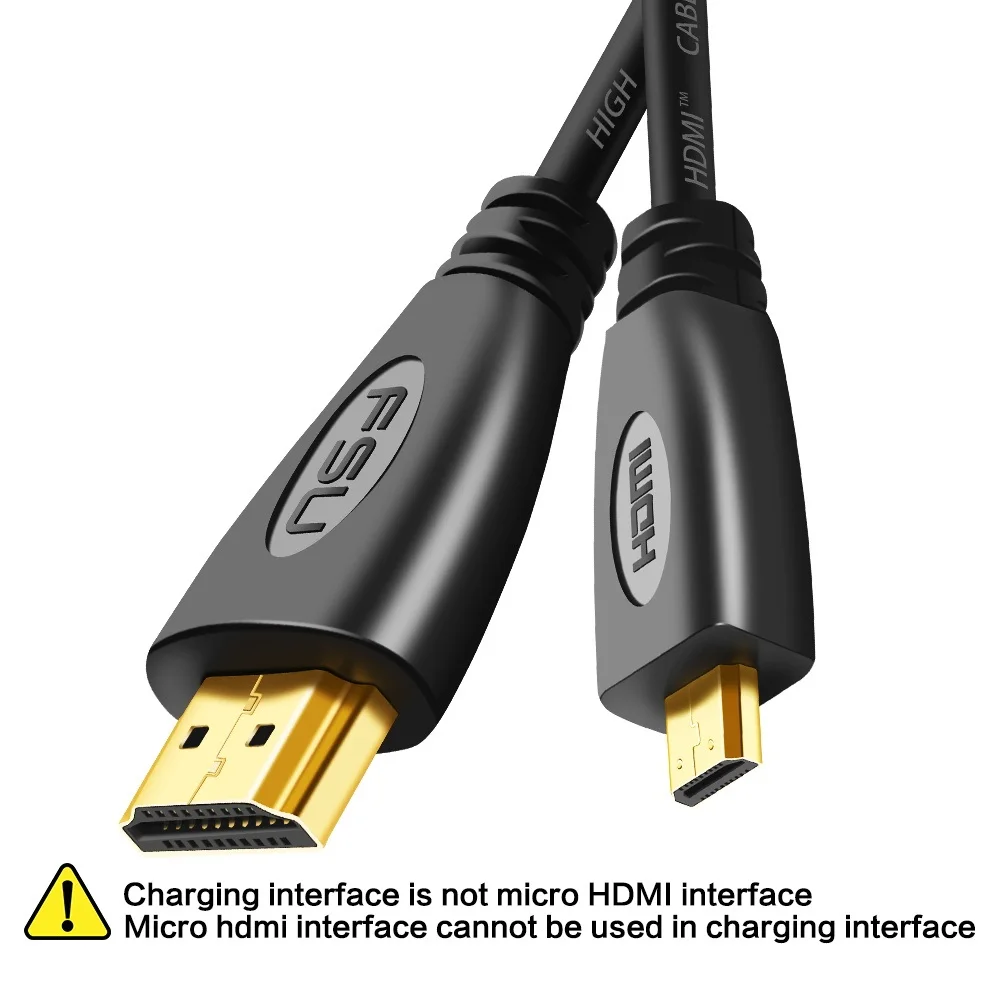 Micro HDMI to HDMI Cable 2M Gold-Plated 1.4 3D 4K 1080P High Premium Cable Adapter for HDTV XBox Mobile Phone PC Table Cable