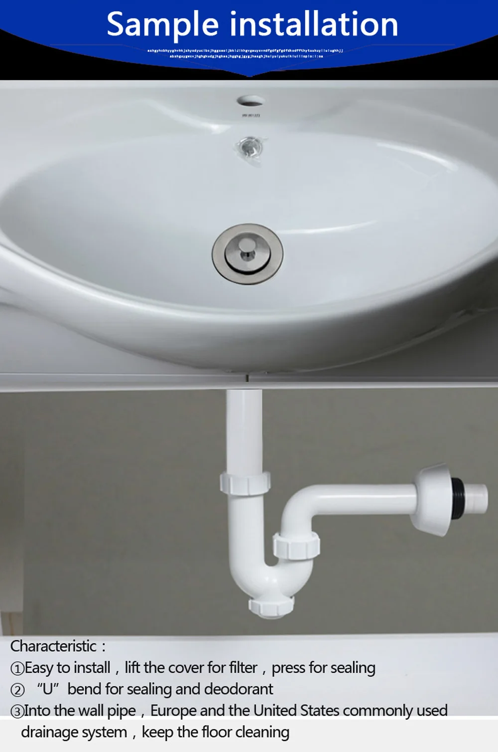 Talea Ванная комната раковина для отходов Комплект фильтр для раковины с cливной шланг в стену сливное отверстие для ванны пластиковый гибкий Флюм трубы