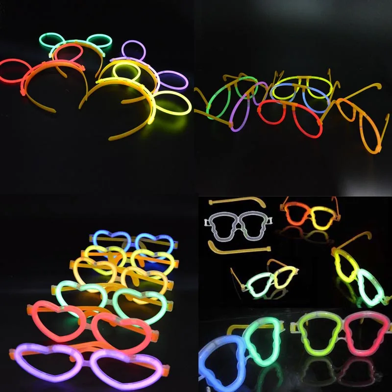 

Luminous Neon Sticks Eyeglasses Headband Glowing Led Glasses Wedding Birthday Party Gift Favors Carnival Led Party Eye Mask