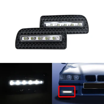 

ABS aluminium cover Car LED Daytime Running Lights, High Power 12W led drl Waterproof daylight for bmw E36 M3 M Bumper 92-98