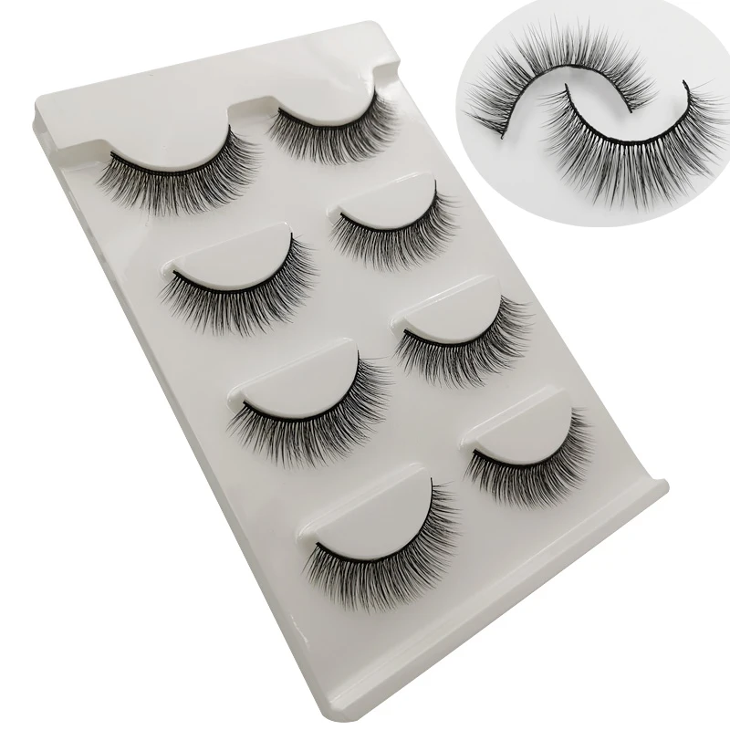 

2019 NEW 4 Pairs Natural False Eyelashes Fake Lashes Long Makeup 3D Mink Lashes Eyelash Extension Mink Eyelashes For Beauty