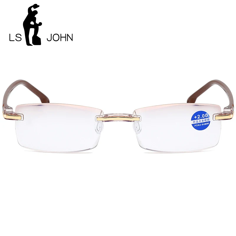 LS JOHN, анти-голубые лучи, ультралегкие очки для чтения, для мужчин и женщин, оптические компьютерные зеркальные очки для дальнозоркости+ 1,0 до+ 4,0 для чтения