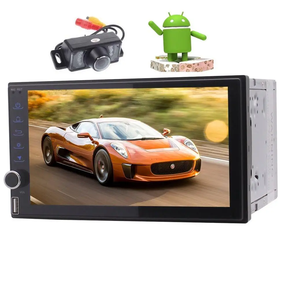 

GPS Car Radio Stereo Android 7.1 HD Touchscreen GPS Navigation Bluetooth Radio With 2G RAM+32G ROM FM Wifi USB/SD+Backup Camera