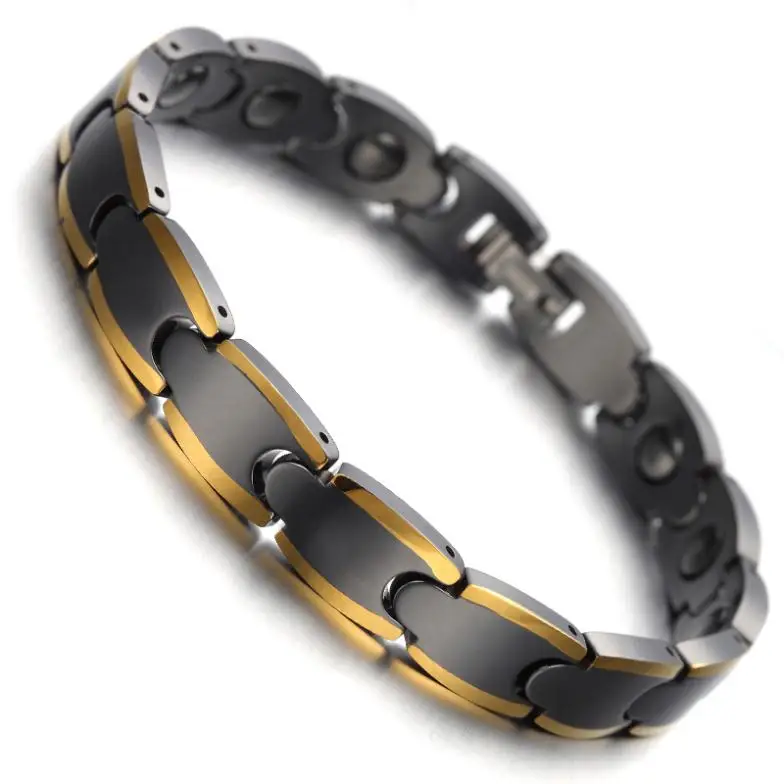 Tungsten Hematite Mens Bracelet 8.2" B1432in Charm Bracelets