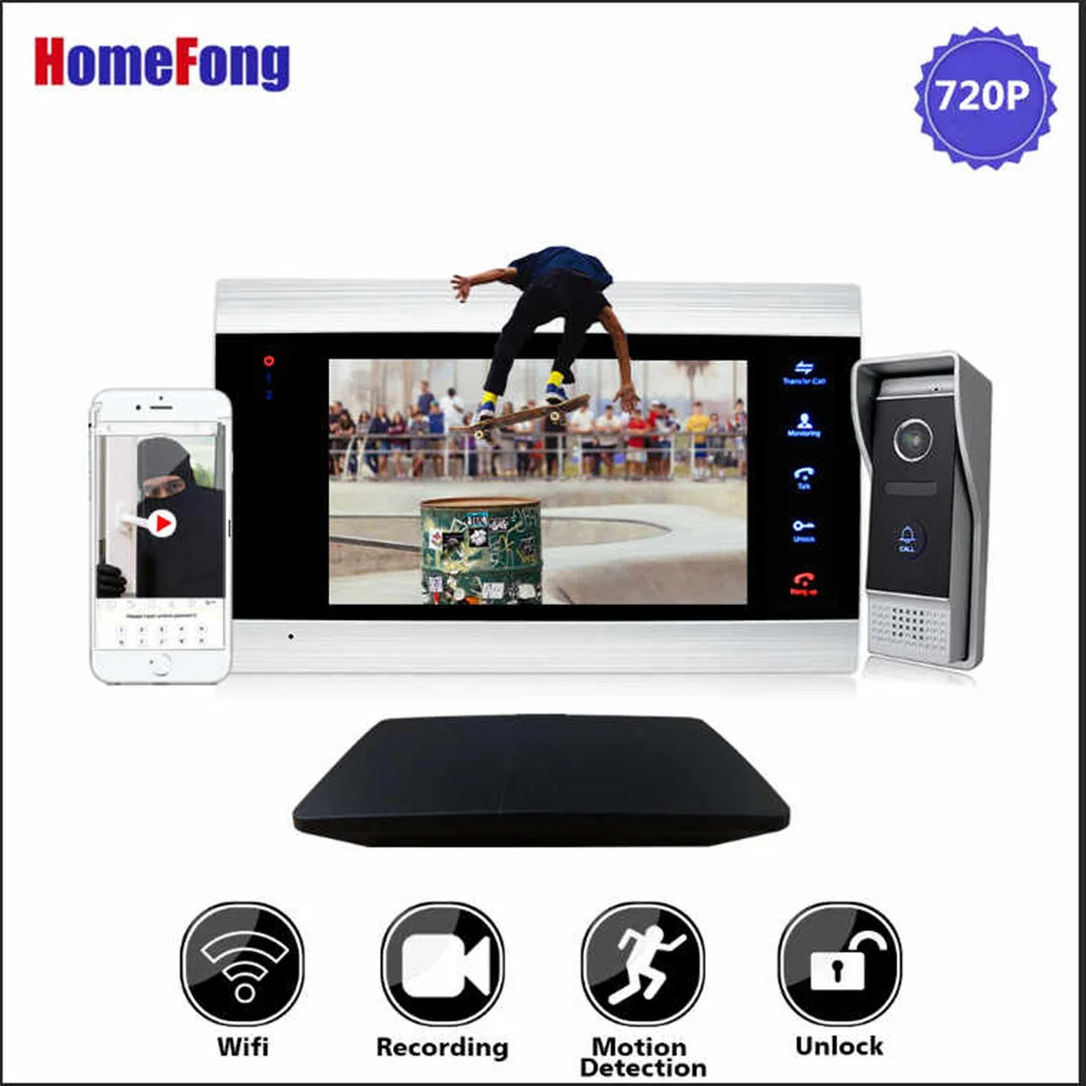  Homefong 7 inch 720P Video Intercom ip Video Door Phone Wifi House Intercom Wireless Unlock Smart M - 4000020044004