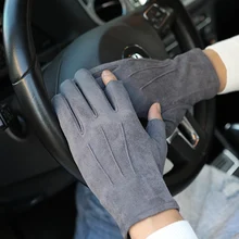 2018 Autumn And Winter New Thickening Imitation Suede Unisex Exposed Two Fingers Non-Slip Driving Gloves Half Finger SZ043-5 2018 Autumn And Winter New Thickening Imitation Suede Unisex Exposed Two Fingers Non-Slip Driving Gloves Half Finger SZ043-5