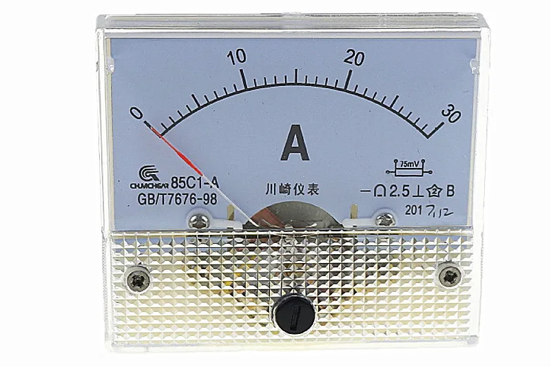 DC Аналоговый счетчик Панель 30A Ампер ток амперметры 85C1 0-30A датчик