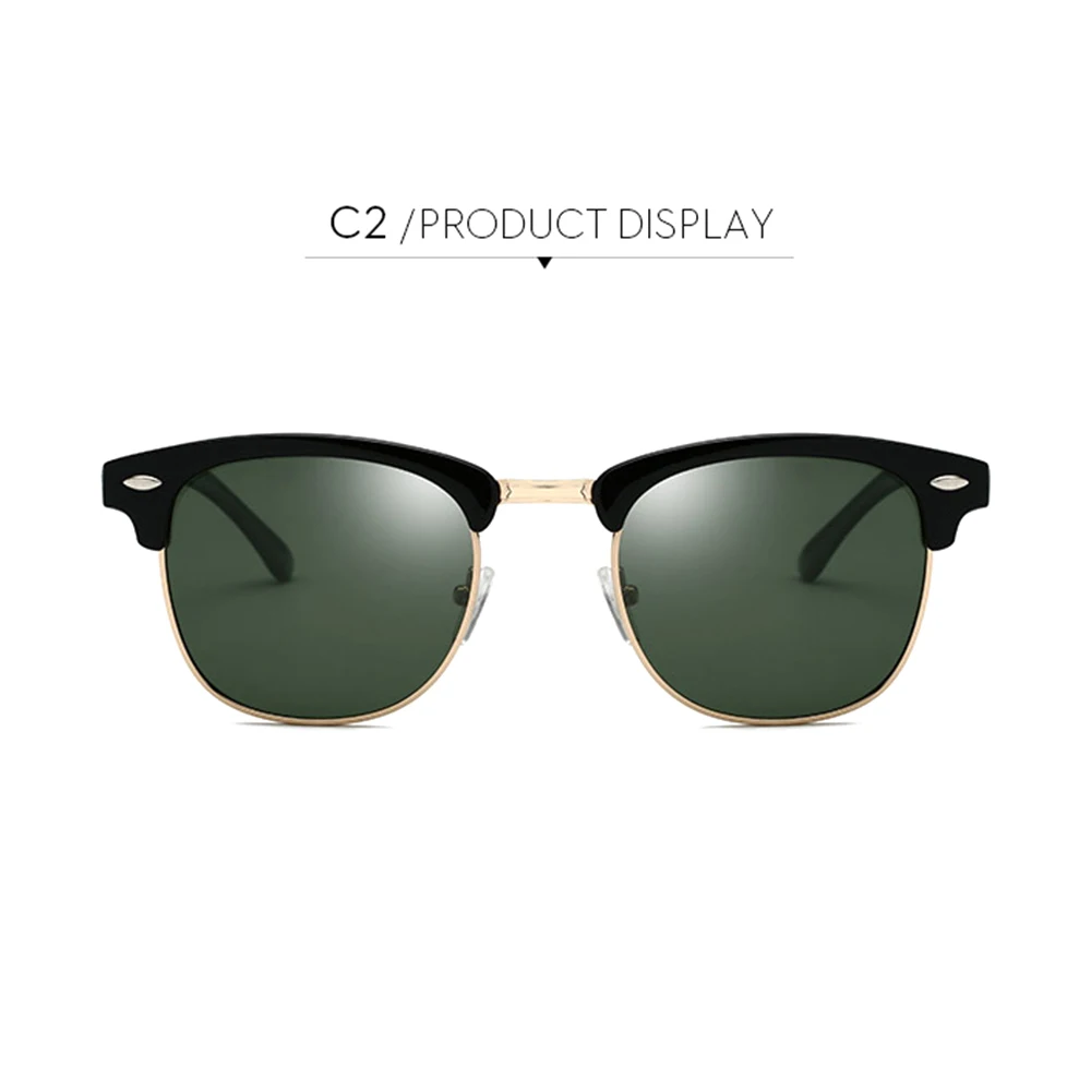 Мужские и женские классические ретро HD поляризованные солнцезащитные очки с защитой от уф400 лучей, полуоправы, солнцезащитные очки для велоспорта, уличные очки - Цвет: styple2