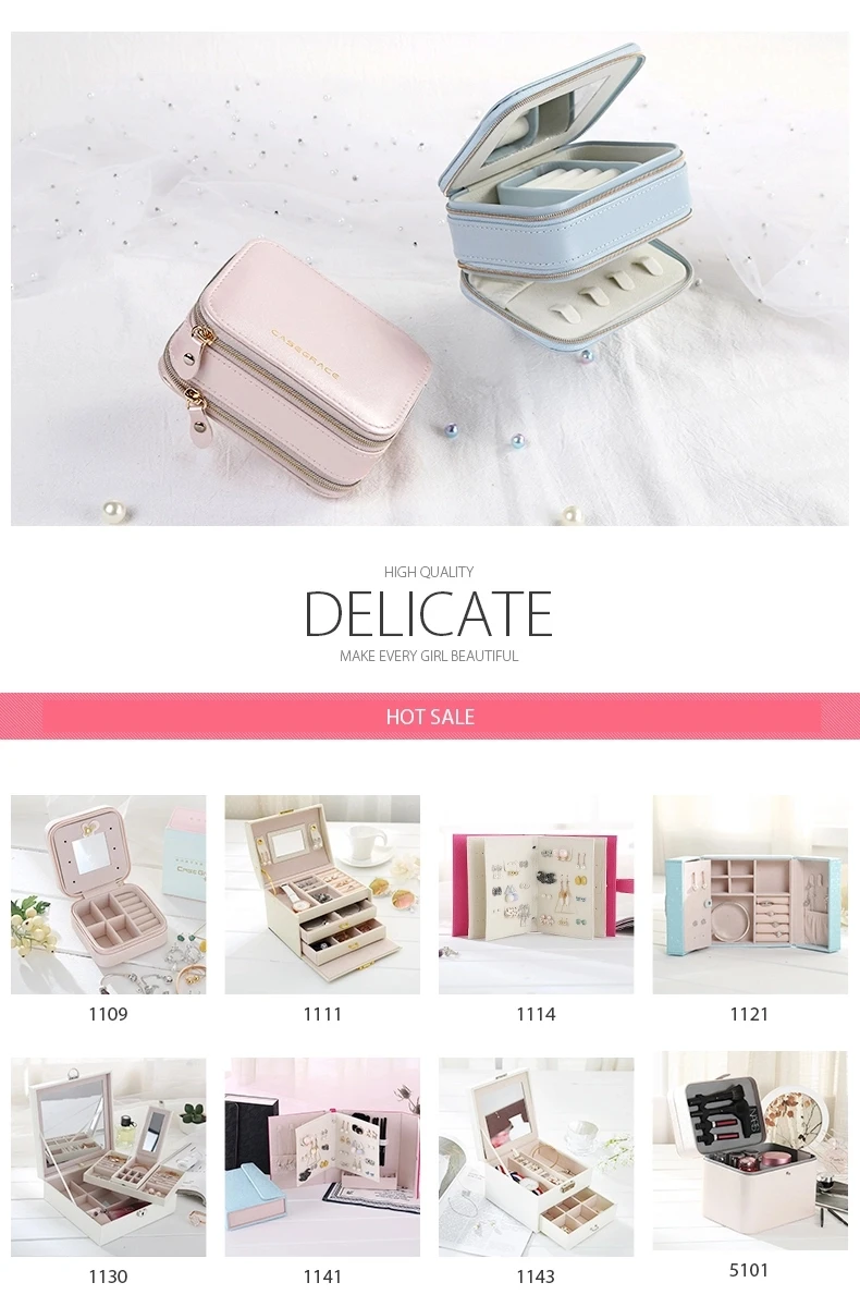 Jewelry Box Portable Storage Organizer Zipper  (2)