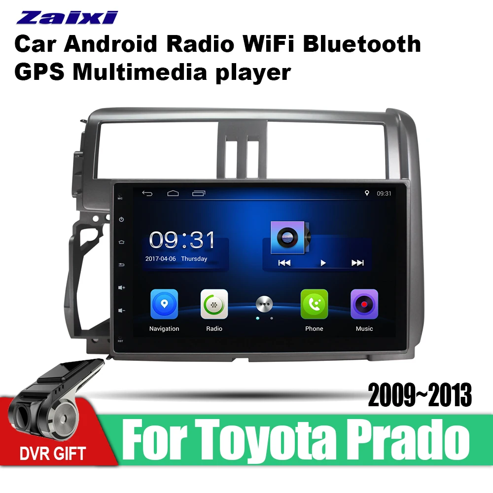 

ZaiXi car gps multimedia player For Toyota Land Cruiser Prado 150 2009~2013 Android navigation raido video audio player audio