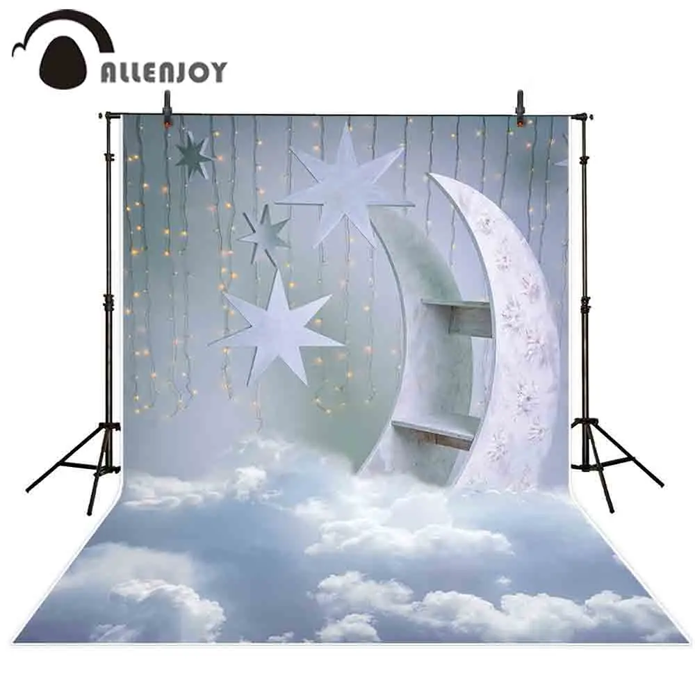 

Allenjoy photography backdrop fantasy fairy tale cloud moon glitter background photocall shoot studio photobooth prop new