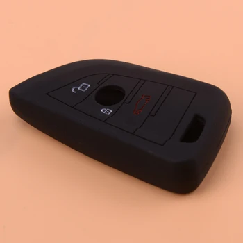 

beler 3 Buttons Soft Silicone Remote Smart Key Shell Case Fob Protector Shin Holder fit for BMW X1 X5 X6 5 7 2016-2018