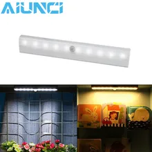 Светодиодный светильник для шкафа с датчиком движения PIR, 6/10 светодиодный свет s для шкафа, шкафа, кухни, ночного освещения