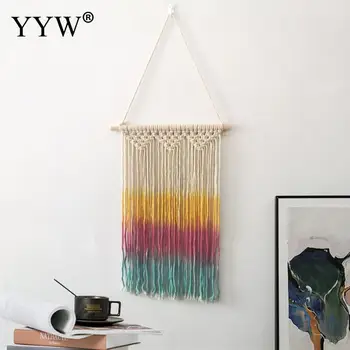 

2pc Boho Macrame Wall Hanging Curtain Wall Tapestry Fabrics Wedding Living Room Decor Tapestries Home Decoration Accessories