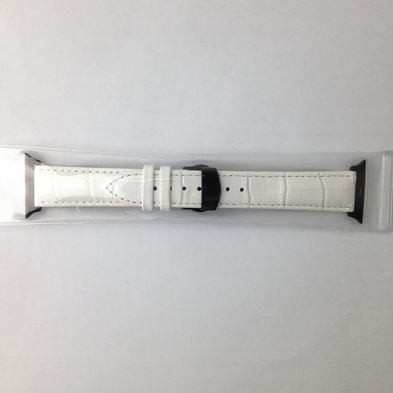 Ремешок для часов из натуральной кожи+ адаптеры для iWatch Apple Watch 38 мм женские бандажи Croco браслет на запястье черный коричневый красный белый
