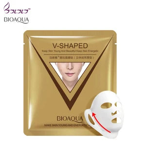 Брендовая листовая маска уход за лицом подбородок v-образная лифтинг коллагеновая маска для лица Косметическая укрепляющая отбеливающая bioaqua маска для красоты лица - изображение