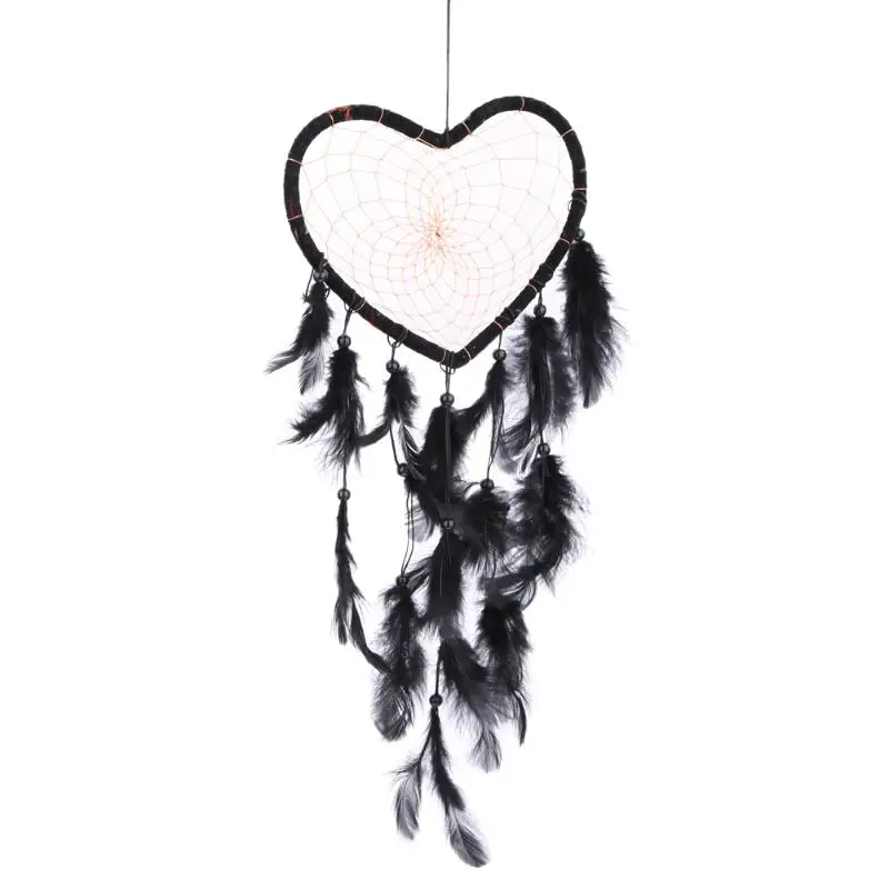 

Black Dream Catcher Handmade Feathers Wall Car Hanging Decor Ornament